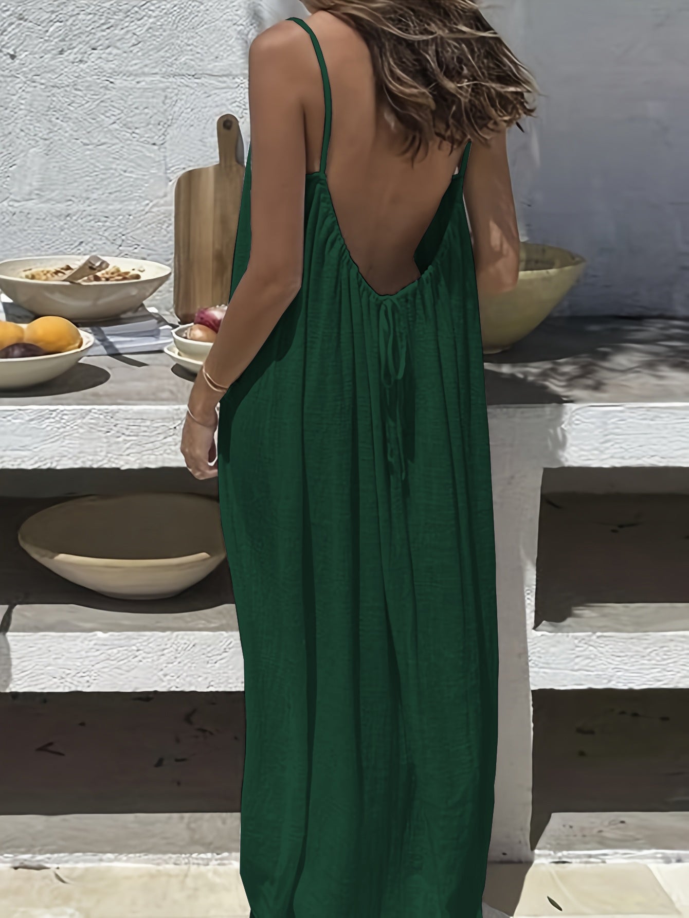 Ladies' Backless Strap Loose Long Nightdress Sleepwear Dress