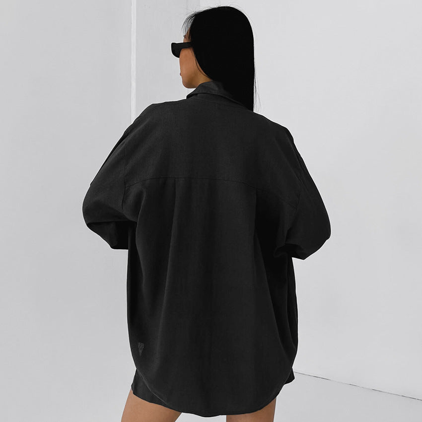 Pure Cotton Loose Wearable Women's Loungewear Set  Fashion Stylish Vest Shirt Shorts Sleepwear Three-Piece Set Summer