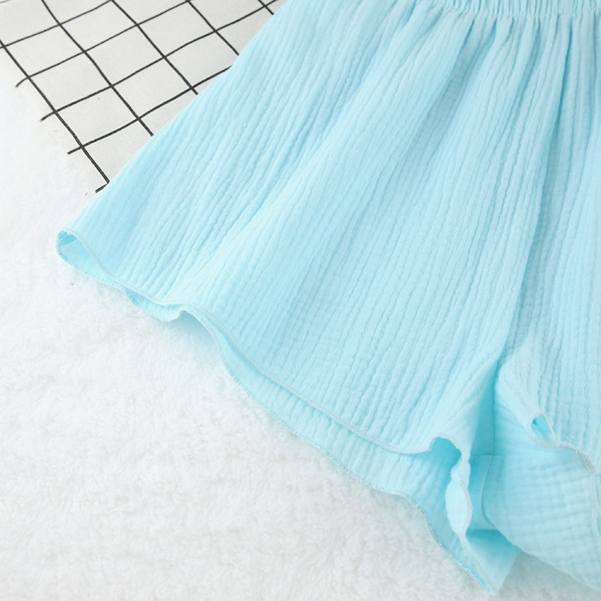 Sleepwear Set for Women: Sleeveless Robe with Shorts 3-Piece Cotton